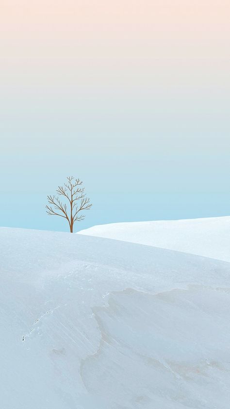 Iphone Wallpaper Minimalist, Winter Backgrounds Iphone, Minimalist Iphone Wallpaper, Snow Watercolor, Mobile Wallpaper Iphone, Ice Mountain, Pastel Background Wallpapers, Mountain Tree, Android Wallpaper Dark