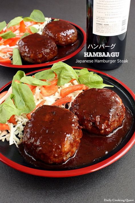 Japanese Hamburger Steak, Steak Sauces, Japanese Hamburger, Hamburger Steak Recipes, Spreads Recipes, Tonkatsu Sauce, Veal Recipes, Easy Japanese Recipes, Hamburger Steak