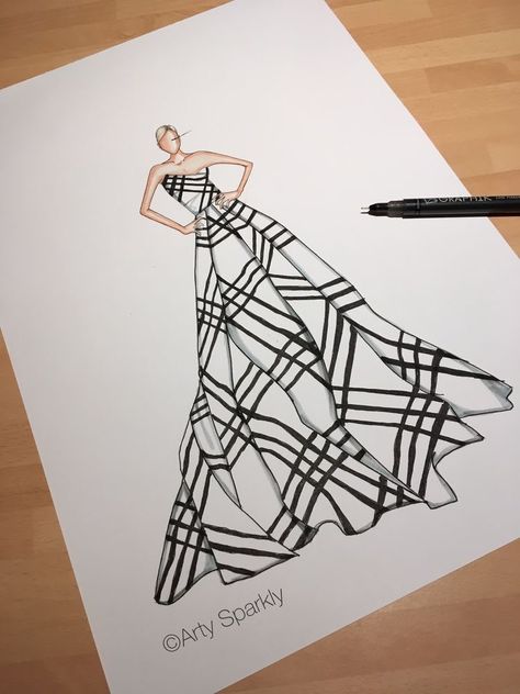 Check Harmony In Fashion Design, Fashion Design Drawings Dresses, Fashion Drawing Ideas, Dress Illustration Art, Dresses Art, Fashion Illustration Tutorial, Fashion Figure Drawing, Fashion Illustrations Techniques, Fashion Drawing Sketches