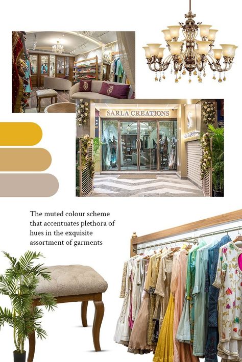 The retail store is designed with a neutral color scheme, providing a versatile and adaptable backdrop that accentuates the wide range of hues in the garments. The understated elegance of the store's design highlights the vibrancy of the clothing, creating a seamless blend of architecture and fashion. Architecture And Fashion, Neutral Color Scheme, Neutral Color, Visual Merchandising, Muted Colors, Retail Store, Store Design, Color Scheme, Clothing Store