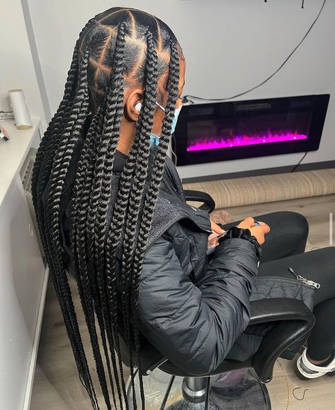 Big Knotless, Hairstyle Suggestions, Boxer Braids Hairstyles, Lemonade Braids Hairstyles, Quick Braids, Big Box Braids Hairstyles, Beautiful Black Hair, Quick Natural Hair Styles, Box Braids Hairstyles For Black Women