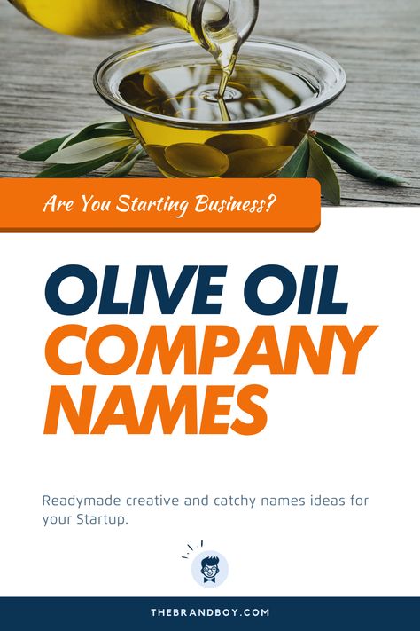 Olive oil is such a product that is used for various purposes. Ranging from cooking to massage and hair oil purposes, this particular product is used for a number of practices.   #businessnames #namesidea #naming #catchynames #OliveOilNames Olive Oil Bottle Design, Company Names Ideas, Brand Name Ideas, Best Olive Oil, Olive Oil Brands, Business Name Ideas, Catchy Names, Mustard Oil, Health Heal