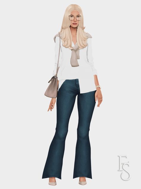 F a r f a l l a ☁️: Women in Finance | Spring Edition 🌸 01. Sweater |... Sims 4 Cc Teacher Clothes, Sims 4 Cc Work Clothes, Sims 4 Classy Cc, Sims 4 Cc Elegant Clothes, Sims 4 Mom Clothes Cc, Sims 4 Cc Rich Clothes, Sims Wardrobe, Women In Finance, Ts4 Lookbook