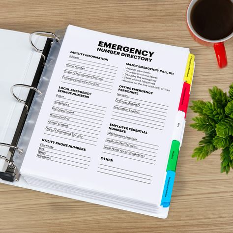 Make sure your Emergency Binder has everything you need. Check out Avery.com for more ideas and free templates. Classroom Emergency Binder, Family Emergency Binder Printables Free Templates, Emergency Binder Free Printables, Emergency Folder, Emergency Book, Survival Binder, Binder Tips, Emergency Binder Printables, Emergency Preparedness Binder