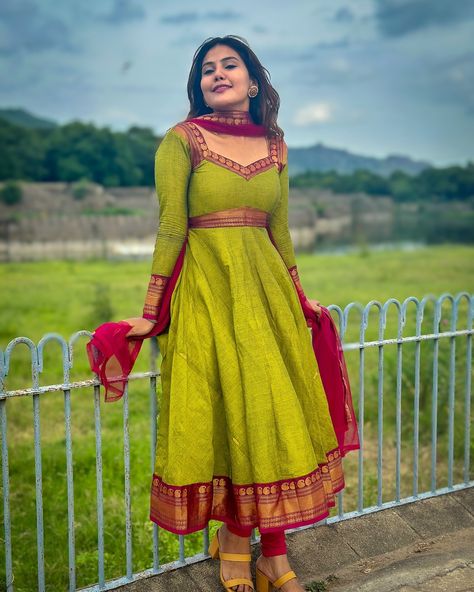 VARUNI 🌸 || DIWALI SERIES || Gown Models Indian, Saree Salwar Dress Design, Anarkali With Saree, Sarees Dress Design, Tops Models For Stitching, Plain Saree Dress Design Ideas, From Saree To Dress, Anarkali Dress With Saree, Neck Designs For Gowns Indian