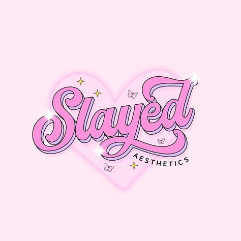 Pretty Logo Ideas, Girly Logo Design, Girly Graphic Design, Chic Stickers, Girly Logo, Playful Branding, Lip Logo, Model Tattoo, Pretty Logo