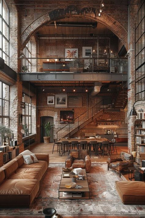 Urban Industrial Living Room Style 2 Small Space Industrial Design, Industrial Chic Interior Living Rooms, Luxury Industrial Interior Design, Cozy Modern Dining Room, Darker Bedroom, Industrial Glam Living Room, Lofted Living Room, Cozy Industrial Living Room, Urban Loft Apartment