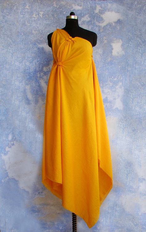 one shoulder, double layered button masala cotton dress Draped Garments, Button Masala, Western Outfit, Design School, Indian Clothing, Classic Women, Fashion Sewing Pattern, Women's Wear, Hijab Outfit