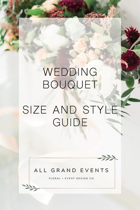 Wedding Bouquet Size Guide, Wedding Floral Guide, Bouquet Sizes Chart Wedding, Wedding Bouquet Styles Chart, Wedding Floral Pricing Guide, Wedding Flower Price Guide, Shapes Of Bridal Bouquets, Bridal Bouquet Sizes Chart, How Many Flowers In A Bouquet