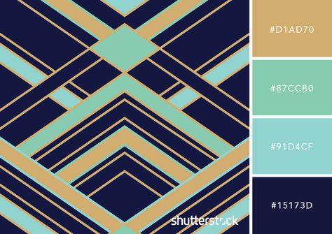 4 Art Deco Graphic Design Techniques and Applications — Swatches Menu Art Deco Color Pallete, Art Deco Paint Colors, Art Deco Colour Palette, Art Deco Color Scheme, Art Deco Color Palette, Art Deco Colours, Friends Moodboard, Art Deco Quilt, Art Deco Graphic Design