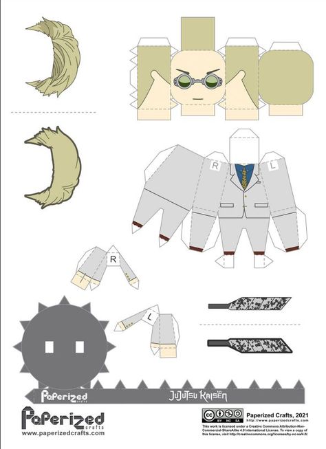 Jujutsu Kaisen Paper Doll, Jjk Paper Doll, Jujutsu Kaisen Printables, Paperized Template, Jujutsu Kaisen Paper Craft, Jjk Paper Craft, Paperized Craft, Jujutsu Kaisen Kento Nanami, Anime Papercraft