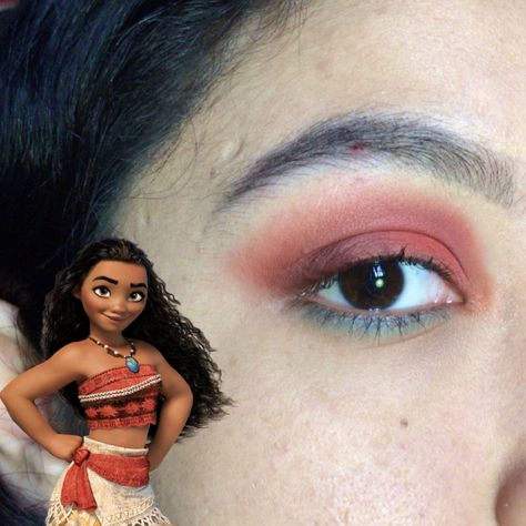 Maquillaje inspirado en Moana #makeup #maquillaje #moana #ocean #orange #disney #jamescharlesxmorphe #jamescharlespallet Moana Makeup, Moana Ocean, James Charles, Moana, Makeup Looks, Hair Makeup, Orange, Halloween, Disney