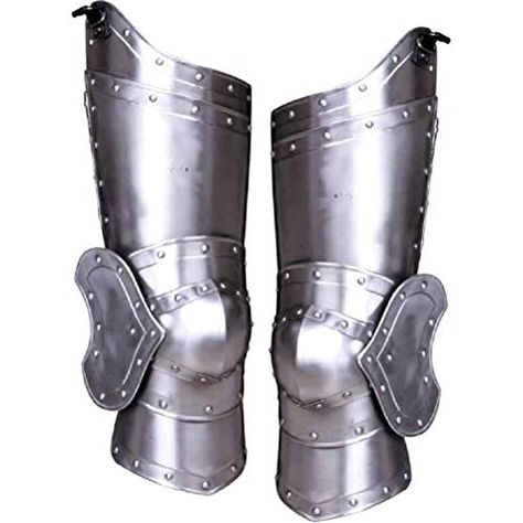 Steel Balthasar Full Leg Guard Medieval Knee Upper Thigh Armour Costume ANTIQUE NAUTICALS Barbarian Armor, Combat Armor, Arm Armor, Suit Of Armor, Medieval Armor, Medieval Knight, Armors, Lower Leg, Steel Plate