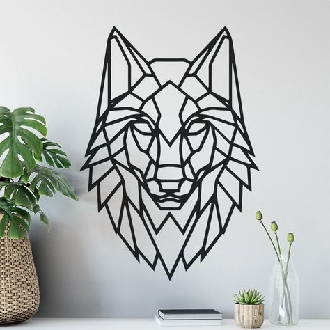 Geometric Polygonal Wolf Head Wall Sticker | Apex Stickers in 2022 | Geometric wolf, Geometric, Geometric art Geometric Art Animal, Geometric Wolf, Boho Scandinavian, Dinosaur Wall Stickers, Wolves Pendants, Dinosaur Wall, Scandinavian Wall, Wolf Head, Sticker Wall Art