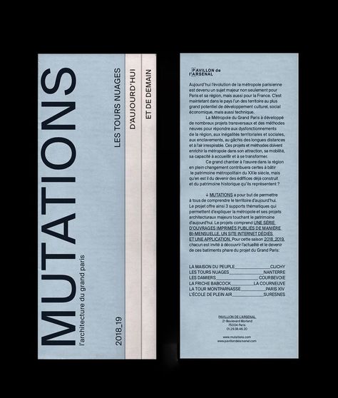 Mutations Stationery Design Dissertation Layout, Mises En Page Design Graphique, Banner Design Layout, Innovation Lab, Leaflet Design, Brochure Design Inspiration, Layout Design Inspiration, Typography Layout, Design Brochure