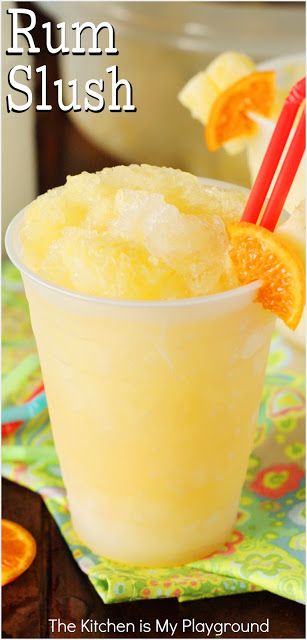 Frozen Summer Cocktails, The Kitchen Is My Playground, Slush Recipes, Malibu Rum, Frozen Lemonade, Rum Drinks, Boozy Drinks, Punch Recipes, Alcohol Drink Recipes