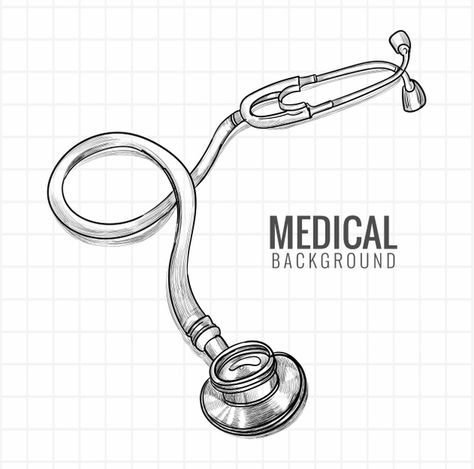 Hand draw medical stethoscope sketch des... | Free Vector #Freepik #freevector Stethoscope Drawing, Healthcare Background, Medical Stethoscope, Medical Drawings, Doctor Drawing, Nurse Tattoo, Medical Posters, Nurse Aesthetic, Med School Motivation