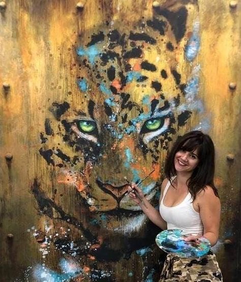 Contemporary Wildlife Art, Love Canvas Painting, Canvas Painting For Beginners, Leopard Painting, Leopard Art, Canvas For Beginners, Canvas Painting Ideas, Painting For Beginners, Soyut Sanat Tabloları