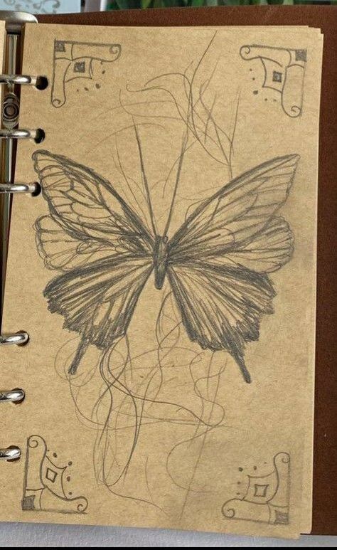 Butterfly Sketch Tutorial, Sketchbook Art Inspiration Nature, Sketch Book Butterfly, Sketch Ideas Butterfly, Wall Sketches Ideas Bedroom, Very Detailed Drawings, Sketches On Wall Aesthetic, Things To Draw Butterfly, Cool Drawing Ideas Creative