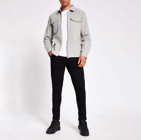 Grey Shacket Outfit, Shacket Outfit Men, Overshirt Men Outfit, Shacket Outfits, Shacket Outfit, Mens Fashion Work, Clothes Winter, Boys Fashion, Casual Clothes