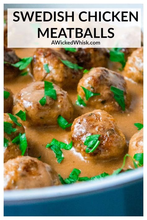 Chicken Keto Meals, Baked Swedish Meatballs, Baked Chicken Meatballs, Garlic Spaghetti, Shrimp Fettuccine, Chicken Keto, Fit Recipes, Chicken Meatball Recipes, Chicken Ideas