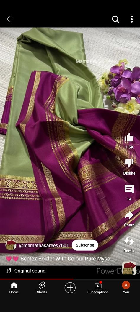 Mysore Silk Saree Wedding, Green Mysore Silk Saree, Mysore Silk Saree Blouse Designs, Buddha Thoughts, Indian Bridesmaid Dresses, Pista Green, Womens Pants Design, Mysore Silk Saree, Lehenga Designs Simple