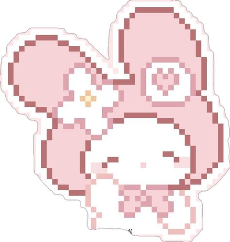 Coquette Pixel Art, My Melody Pixel Art, Pink Minecraft, Pixel Crochet, Phone Stuff, Sanrio Characters, My Melody, Cute Pink, Pixel Art