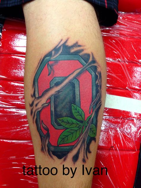 Crazy Cactus Tattoo- Scottsdale, AZ- Madd Ivan- Ohio State Ohio Tattoos For Men, Ohio State Tattoos For Guys, Ohio State Buckeyes Tattoos, Easy Tats, Ohio State Tattoos, Cleveland Tattoo, Ohio State Michigan, Ohio Tattoo, Buckeye Football