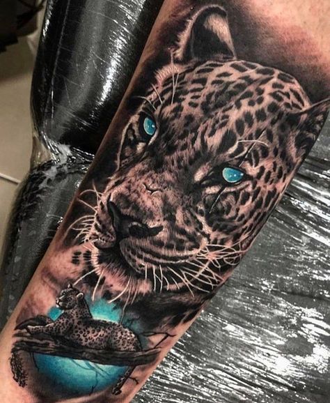 For similar reasons, the Leopard is also known to symbolize power and skills. When it comes to instincts nothing can beat the way that a Leopard can adapt and manipulate situations to work for their favor. Because of this, Leopards are also the symbol for cunningness and capability! #tattoo #tattoodesign #tattooing #leopard tattoos # tattoo ideas # modern leopard tattoos # inspirational leopard tattoo ideas # tattoo for animal lover # tattoo for men # tattoo for women # tattoo on shoulder Next Level Tattoo, Snow Leopard Tattoo, Panther Tattoos, Cheetah Tattoo, Big Cat Tattoo, Animal Sleeve, Jaguar Tattoo, Animal Sleeve Tattoo, Leopard Tattoos