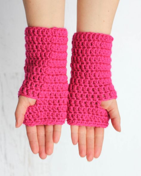 50-Minute Fingerless Crochet Gloves - Repeat Crafter Me Crocheting Gloves, Fingerless Crochet Gloves, Crocheted Fingerless Gloves, Crochet Fingerless Gloves Free Pattern, Time Poem, Crochet Hand Warmers, Crochet Mitts, Crochet Wrist Warmers, Gloves Knitted