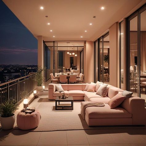 Nyc Balcony Aesthetic, Luxury Balcony Design, Balcony Design Ideas Modern, Bedroom Balcony Ideas, Marbella House, Penthouse Balcony, Balcony Oasis, Balcony Aesthetic, Modern Balcony Design