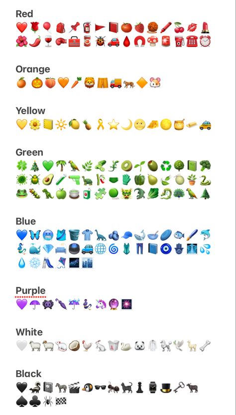 Red And Blue Emoji Combinations, Emoji Combinations Color, Red Orange Yellow Green Blue Purple Aesthetic, Yellow Emojis Aesthetic, Green Aesthetic Emojis, Green Emoji Aesthetic, White Aesthetic Emojis, Yellow Emoji Combinations, Orange Emoji Combinations