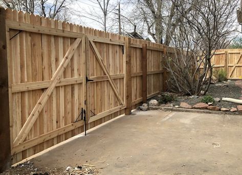 What you need to know before getting a new gate. Written by First Rate Fence & Supply in Denver. How To Build A Driveway Gate, Wooden Gate Plans, Add Gate To Existing Fence, Uneven Split Driveway Gate, Bottom Of Fence Gate Gap, Self Closing Gate, Driveway Gate Diy, Yard Fencing, Fence Gate Design