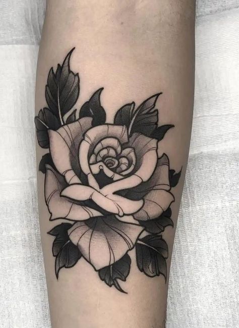 Rose Knee Tattoo, Gothic Rose Tattoo, Dark Flower Tattoo, Traditional Tattoo Black And Grey, Black And Grey Rose Tattoo, Neo Traditional Roses, Floral Reference, Fake Skin Tattoo, Knee Tattoos