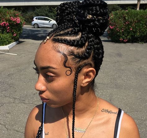 Braided Updos for Every Occasion | NaturallyCurly.com Feedin Braids, Feed In Braids, Braids Cornrows, Feed In Braids Hairstyles, Hair Business, Braided Bun Hairstyles, Feed In Braid, Girls Hairstyles Braids, Girls Braids