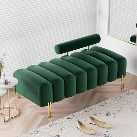 Emerald Green Couch, Bed End Bench, Entrance Bench, Green Bench, Ottoman Seat, Upholstered Bench Bedroom, Green Ottoman, Mini Couch, Upholstered Settee