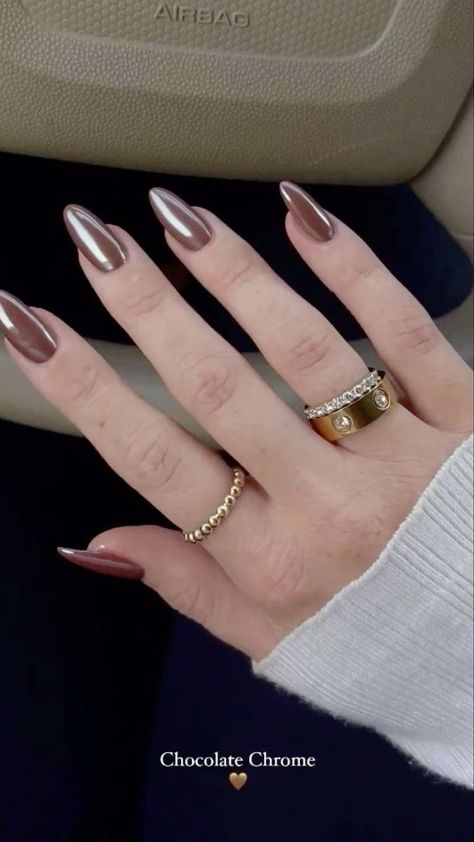 Chrome Nail Colors, Wife Nails, Engagement Nails, Kutek Disney, Wine Nails, Nails Collection, Chrome Nails Designs, Autumn Looks, Smink Inspiration