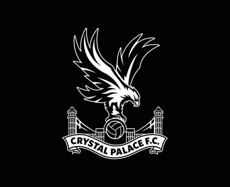 Crystal Palace Club Logo White Symbol Premier League Football Abstract Design Vector Illustration With Black Background Fantasy Football App Icon Black, Raja Club Athletic Logo, Palace Logo Design, Crystal Palace Football Club, Football Clubs Logos, Premier League Football, Logo Banners, Cityscape Photos, Crystal Palace