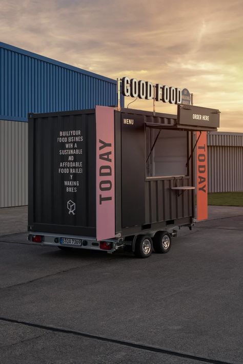 Food Truck Business Plan, Foodtrucks Ideas, Food Stall Design, Container Restaurant, Coffee Trailer, Container Cafe, Cart Design, Food Kiosk, Food Truck Business