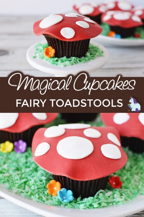 Fairy Desserts, Toadstool Cupcakes, Fairy Treats, Magical Desserts, Class Snacks, Fairy Toadstool, Delicious Cupcakes Recipes, Wood Elves, Candy Clay