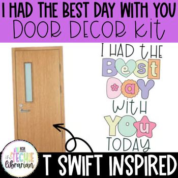 This Taylor Swift inspired door decor kit is a print + assemble option to show your students how glad you are they are here! Promotes a positive classroom culture and it's cute! I love this classroom decor option. I Had The Best Day With You Today Door, Taylor Swift Bulletin Board High School, Taylor Swift Classroom Decor, Taylor Swift Bulletin Board, Taylor Swift Classroom, Free Classroom Printables, High School Bulletin Boards, Class Door, Taylor Swift Inspired