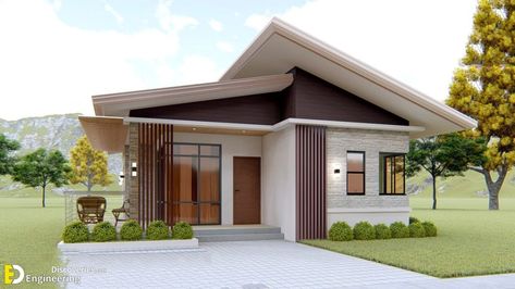 Simple Bungalow House 7.50m x 11.00m With 3-Bed - Engineering Discoveries Modern Bungalow House Design Philippines, Bungalow House Plans Philippines, Bungalow House Design Philippines, Simple Bungalow House, House Design With Plan, Room Elevation, Simple Bungalow House Designs, Dining Area Kitchen, Toilet And Bath