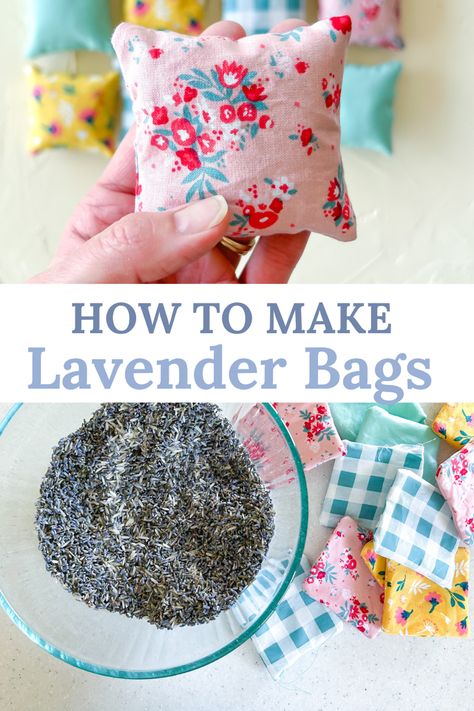 Photo of Lavender Sachets showing how to make diy lavender bags Diy Lavender Satchels, Lavendar Drawer Sachet, How To Make Sachets Bags, Lavender Pouches Handmade, Diy Lavender Sachet Bags, How To Make Sachets, Homemade Sachet Bags, Lavender Pillows Diy, How To Make Sachets For Drawers