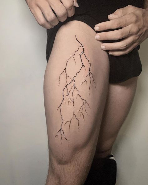 250+ Lightning Tattoos Ideas and Designs (2023) - TattoosBoyGirl Lightning Tattoos, Blitz Tattoo, Upper Leg Tattoos, Thigh Tattoo Men, Lightning Tattoo, Bolt Tattoo, Tatuagem Masculina Pequena, Tato Minimal, Upper Arm Tattoos