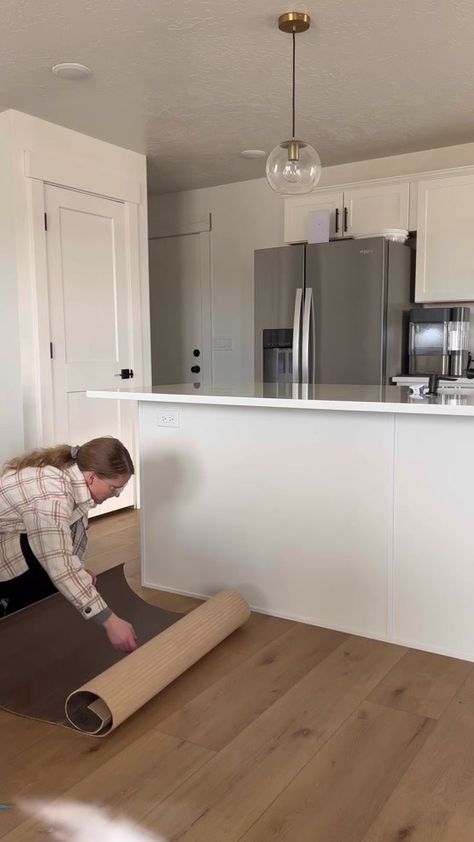 I really wanted to break up all the white in this kitchen, and I think... | pole wrap | TikTok Wood Pole Wrap, Kitchen Tiktok, Sit With It, Pole Wrap, Color Tone, Wood Color, Colour Tone, Diy Design, Wood Colors