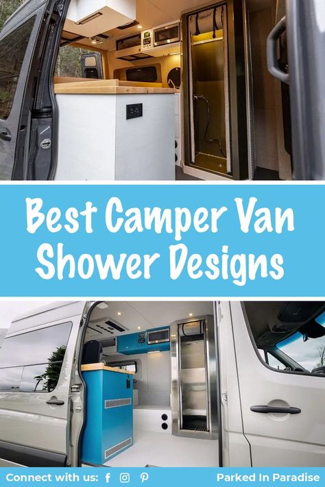 Caravan Shower Ideas, Camper Van Bathroom Ideas, Campervan Bathroom Ideas, Shower Campervan, Van With Shower And Toilet, Camper Van Bathroom, Van Life Shower Ideas, Campervan Bathroom, Van Conversion With Bathroom