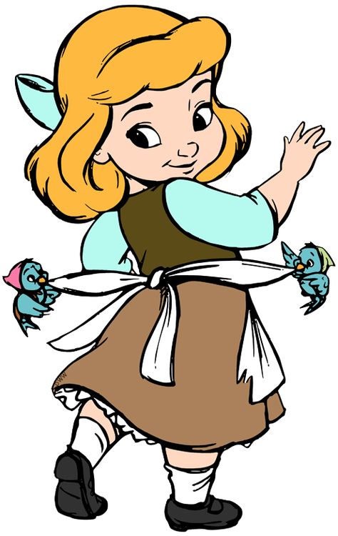 Clip art of Little Cinderella getting some help from her bird friends #disney, #cinderella, #littleprincesses, #littlecinderella Cinderella Drawing, Disney Character Sketches, Cinderella Art, Baby Disney Characters, Disney Princess Babies, Disney Clipart, Disney Character Drawing, Disney Cuties, Disney Drawings Sketches