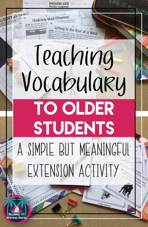 High School Vocabulary, Middle School Vocabulary, Vocabulary Strategies, High School Reading, School Speech Therapy, Vocabulary Instruction, Teaching High School English, Teaching Vocabulary, School Slp