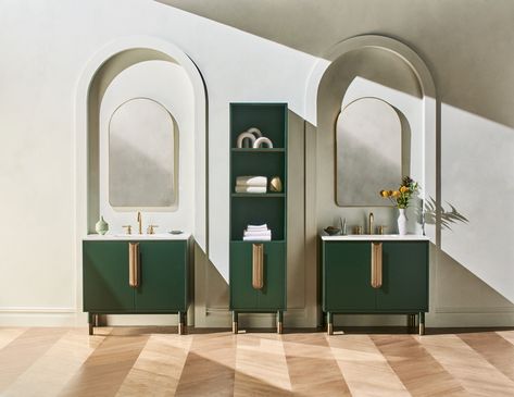 Get inspired and learn all about the Art Deco style of interior design. Discover how to create a timeless aesthetic with this classic style. Luxury Bathroom Vanities, Decorative Bathroom Mirrors, Stone Vanity Top, Storage Vanity, 48" Vanity, Stone Vanity, 30 Vanity, 36" Vanity, Personal Retreat