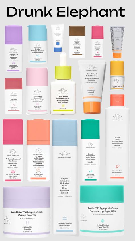 Drunk Elephant! Elephant Skincare, Girly Christmas Gifts, Drunk Elephant Skincare, Heat Protectant Hair, Sephora Skin Care, Night Serum, Skin Care Brands, Drunk Elephant, Body Skin Care Routine